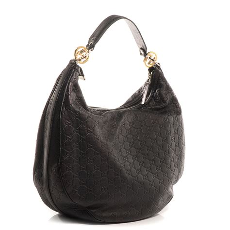 gucci large black hobo bag|Gucci guccissima leather hobo bag.